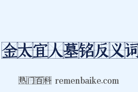 金太宜人墓铭反义词是什么意思的图片